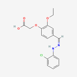 molecular formula C17H17ClN2O4 B10954621 (4-{(Z)-[2-(2-chlorophenyl)hydrazinylidene]methyl}-2-ethoxyphenoxy)acetic acid 