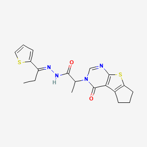 2-[4-Oxo-6,7-dihydro-4H-cyclopenta[4,5]thieno[2,3-D]pyrimidin-3(5H)-YL]-N-[(E)-1-(2-thienyl)propylidene]propanohydrazide