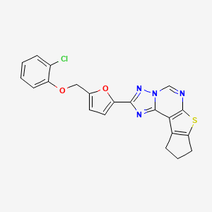 2-{5-[(2-Chlorophenoxy)methyl]-2-furyl}-9,10-dihydro-8H-cyclopenta[4,5]thieno[3,2-E][1,2,4]triazolo[1,5-C]pyrimidine