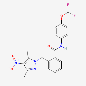 N-[4-(difluoromethoxy)phenyl]-2-[(3,5-dimethyl-4-nitro-1H-pyrazol-1-yl)methyl]benzamide