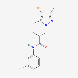 3-(4-bromo-3,5-dimethyl-1H-pyrazol-1-yl)-N-(3-fluorophenyl)-2-methylpropanamide