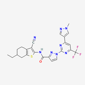 N-(3-cyano-6-ethyl-4,5,6,7-tetrahydro-1-benzothiophen-2-yl)-1-[4-(1-methyl-1H-pyrazol-4-yl)-6-(trifluoromethyl)pyrimidin-2-yl]-1H-pyrazole-3-carboxamide