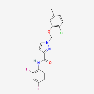 molecular formula C18H14ClF2N3O2 B10954700 1-[(2-chloro-5-methylphenoxy)methyl]-N-(2,4-difluorophenyl)-1H-pyrazole-3-carboxamide 