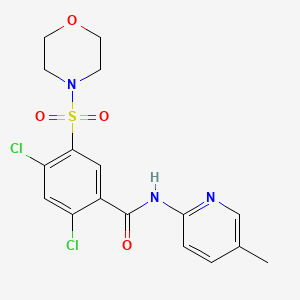 molecular formula C17H17Cl2N3O4S B10954745 2,4-dichloro-N-(5-methylpyridin-2-yl)-5-(morpholin-4-ylsulfonyl)benzamide 