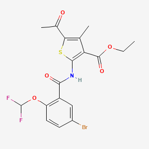 Ethyl 5-acetyl-2-[[5-bromo-2-(difluoromethoxy)benzoyl]amino]-4-methyl-thiophene-3-carboxylate