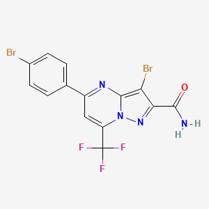 3-Bromo-5-(4-bromophenyl)-7-(trifluoromethyl)pyrazolo[1,5-a]pyrimidine-2-carboxamide