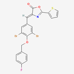 (4Z)-4-{3,5-dibromo-4-[(4-fluorobenzyl)oxy]benzylidene}-2-(thiophen-2-yl)-1,3-oxazol-5(4H)-one