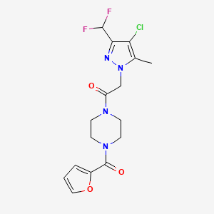 2-[4-chloro-3-(difluoromethyl)-5-methyl-1H-pyrazol-1-yl]-1-[4-(furan-2-ylcarbonyl)piperazin-1-yl]ethanone