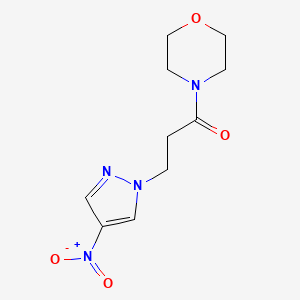 molecular formula C10H14N4O4 B10954812 1-(morpholin-4-yl)-3-(4-nitro-1H-pyrazol-1-yl)propan-1-one 