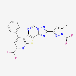 13-(difluoromethyl)-4-[1-(difluoromethyl)-5-methylpyrazol-3-yl]-11-phenyl-16-thia-3,5,6,8,14-pentazatetracyclo[7.7.0.02,6.010,15]hexadeca-1(9),2,4,7,10(15),11,13-heptaene