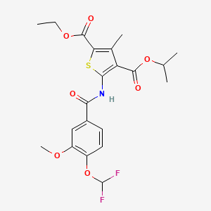 2-Ethyl 4-propan-2-yl 5-({[4-(difluoromethoxy)-3-methoxyphenyl]carbonyl}amino)-3-methylthiophene-2,4-dicarboxylate