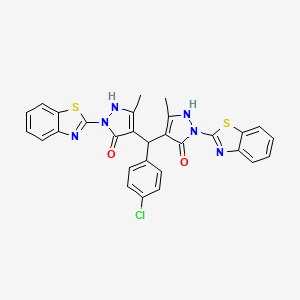 4,4'-[(4-chlorophenyl)methanediyl]bis[1-(1,3-benzothiazol-2-yl)-3-methyl-1H-pyrazol-5-ol]