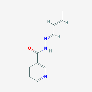 molecular formula C10H11N3O B10954863 Crotonaldehyde nicotinoyl hydrazone 