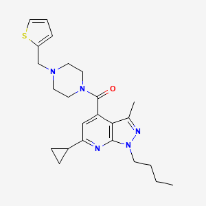 (1-butyl-6-cyclopropyl-3-methyl-1H-pyrazolo[3,4-b]pyridin-4-yl)[4-(thiophen-2-ylmethyl)piperazin-1-yl]methanone