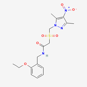 2-{[(3,5-dimethyl-4-nitro-1H-pyrazol-1-yl)methyl]sulfonyl}-N-(2-ethoxybenzyl)acetamide