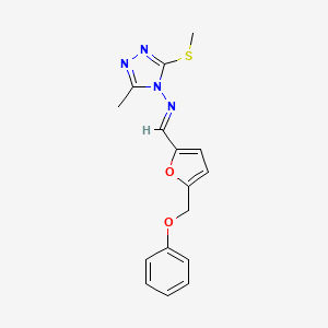 3-methyl-5-(methylsulfanyl)-N-{(E)-[5-(phenoxymethyl)furan-2-yl]methylidene}-4H-1,2,4-triazol-4-amine