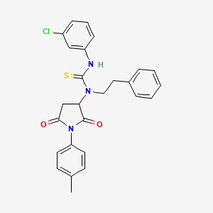 3-(3-Chlorophenyl)-1-[1-(4-methylphenyl)-2,5-dioxopyrrolidin-3-yl]-1-(2-phenylethyl)thiourea