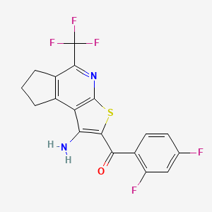 [1-amino-5-(trifluoromethyl)-7,8-dihydro-6H-cyclopenta[d]thieno[2,3-b]pyridin-2-yl](2,4-difluorophenyl)methanone