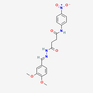 4-[(2E)-2-(3,4-dimethoxybenzylidene)hydrazinyl]-N-(4-nitrophenyl)-4-oxobutanamide