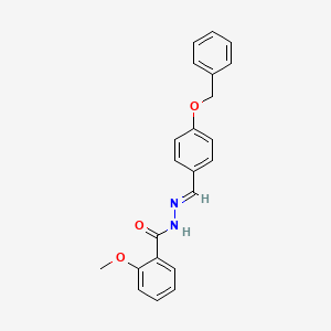 molecular formula C22H20N2O3 B10954941 N'-{(E)-[4-(benzyloxy)phenyl]methylidene}-2-methoxybenzohydrazide 