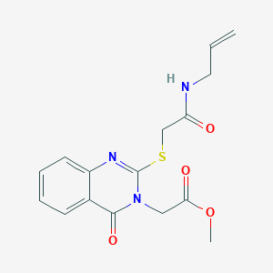 molecular formula C16H17N3O4S B10954943 methyl [4-oxo-2-{[2-oxo-2-(prop-2-en-1-ylamino)ethyl]sulfanyl}quinazolin-3(4H)-yl]acetate 