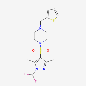 1-{[1-(difluoromethyl)-3,5-dimethyl-1H-pyrazol-4-yl]sulfonyl}-4-(thiophen-2-ylmethyl)piperazine