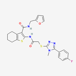 molecular formula C25H24FN5O3S2 B10954953 2-[({[5-(4-fluorophenyl)-4-methyl-4H-1,2,4-triazol-3-yl]sulfanyl}acetyl)amino]-N-(furan-2-ylmethyl)-4,5,6,7-tetrahydro-1-benzothiophene-3-carboxamide 