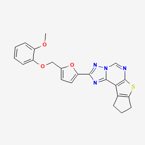 2-{5-[(2-methoxyphenoxy)methyl]furan-2-yl}-9,10-dihydro-8H-cyclopenta[4,5]thieno[3,2-e][1,2,4]triazolo[1,5-c]pyrimidine