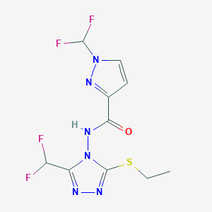 1-(difluoromethyl)-N-[3-(difluoromethyl)-5-(ethylsulfanyl)-4H-1,2,4-triazol-4-yl]-1H-pyrazole-3-carboxamide