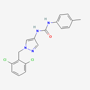 molecular formula C18H16Cl2N4O B10955062 1-[1-(2,6-dichlorobenzyl)-1H-pyrazol-4-yl]-3-(4-methylphenyl)urea 