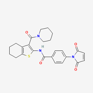 molecular formula C25H25N3O4S B10955123 4-(2,5-dioxo-2,5-dihydro-1H-pyrrol-1-yl)-N-[3-(piperidin-1-ylcarbonyl)-4,5,6,7-tetrahydro-1-benzothiophen-2-yl]benzamide 