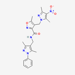 4-[(3,5-dimethyl-4-nitro-1H-pyrazol-1-yl)methyl]-N-[(3,5-dimethyl-1-phenyl-1H-pyrazol-4-yl)methyl]-5-methyl-1,2-oxazole-3-carboxamide