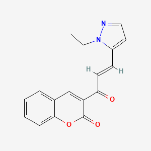 molecular formula C17H14N2O3 B10955130 3-[(2E)-3-(1-ethyl-1H-pyrazol-5-yl)prop-2-enoyl]-2H-chromen-2-one 