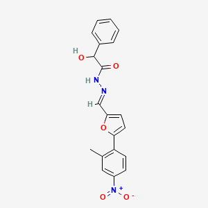 molecular formula C20H17N3O5 B10955136 2-hydroxy-N'-{(E)-[5-(2-methyl-4-nitrophenyl)furan-2-yl]methylidene}-2-phenylacetohydrazide 