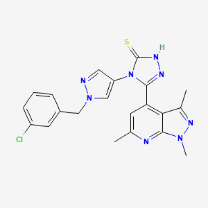 4-[1-(3-chlorobenzyl)-1H-pyrazol-4-yl]-5-(1,3,6-trimethyl-1H-pyrazolo[3,4-b]pyridin-4-yl)-4H-1,2,4-triazole-3-thiol