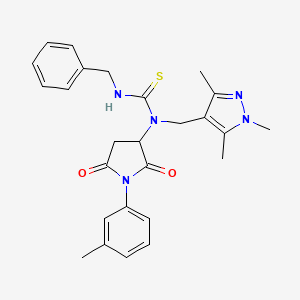 3-benzyl-1-[1-(3-methylphenyl)-2,5-dioxopyrrolidin-3-yl]-1-[(1,3,5-trimethyl-1H-pyrazol-4-yl)methyl]thiourea