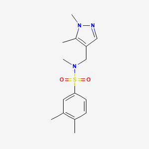 molecular formula C15H21N3O2S B10955159 N-[(1,5-dimethyl-1H-pyrazol-4-yl)methyl]-N,3,4-trimethylbenzenesulfonamide 