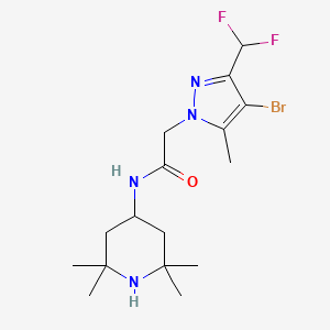 2-[4-bromo-3-(difluoromethyl)-5-methyl-1H-pyrazol-1-yl]-N-(2,2,6,6-tetramethylpiperidin-4-yl)acetamide