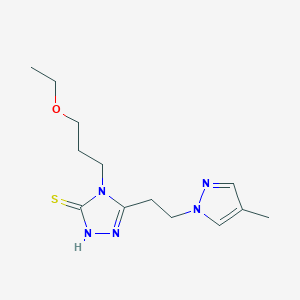 4-(3-ethoxypropyl)-5-[2-(4-methyl-1H-pyrazol-1-yl)ethyl]-4H-1,2,4-triazole-3-thiol