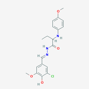 N'-[(E)-(3-chloro-4-hydroxy-5-methoxyphenyl)methylidene]-2-[(4-methoxyphenyl)amino]butanehydrazide