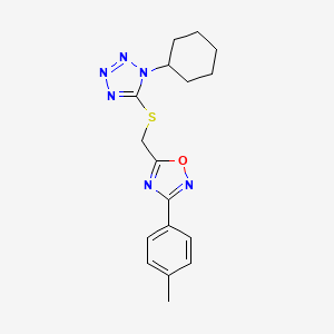 5-[(1-Cyclohexyltetrazol-5-yl)sulfanylmethyl]-3-(4-methylphenyl)-1,2,4-oxadiazole