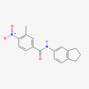 molecular formula C17H16N2O3 B10955189 N-(2,3-dihydro-1H-inden-5-yl)-3-methyl-4-nitrobenzamide 