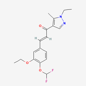 (2E)-3-[4-(difluoromethoxy)-3-ethoxyphenyl]-1-(1-ethyl-5-methyl-1H-pyrazol-4-yl)prop-2-en-1-one