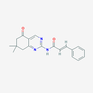 (2E)-N-(7,7-dimethyl-5-oxo-5,6,7,8-tetrahydroquinazolin-2-yl)-3-phenylprop-2-enamide