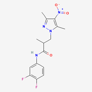 N-(3,4-difluorophenyl)-3-(3,5-dimethyl-4-nitro-1H-pyrazol-1-yl)-2-methylpropanamide