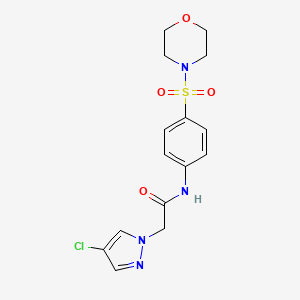 molecular formula C15H17ClN4O4S B10955213 2-(4-chloro-1H-pyrazol-1-yl)-N-[4-(morpholin-4-ylsulfonyl)phenyl]acetamide 