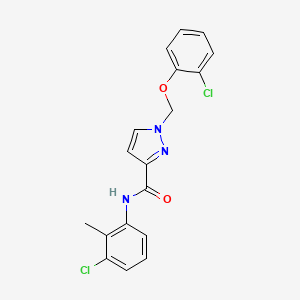 molecular formula C18H15Cl2N3O2 B10955215 N-(3-chloro-2-methylphenyl)-1-[(2-chlorophenoxy)methyl]-1H-pyrazole-3-carboxamide 