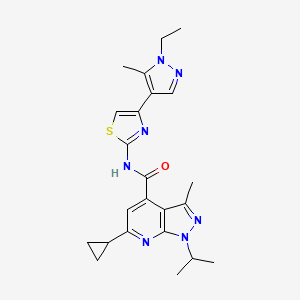 6-cyclopropyl-N-[4-(1-ethyl-5-methyl-1H-pyrazol-4-yl)-1,3-thiazol-2-yl]-3-methyl-1-(propan-2-yl)-1H-pyrazolo[3,4-b]pyridine-4-carboxamide