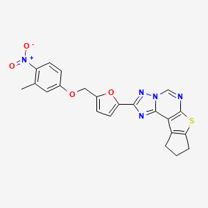 2-{5-[(3-methyl-4-nitrophenoxy)methyl]furan-2-yl}-9,10-dihydro-8H-cyclopenta[4,5]thieno[3,2-e][1,2,4]triazolo[1,5-c]pyrimidine