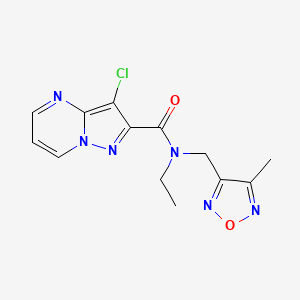 3-chloro-N-ethyl-N-[(4-methyl-1,2,5-oxadiazol-3-yl)methyl]pyrazolo[1,5-a]pyrimidine-2-carboxamide